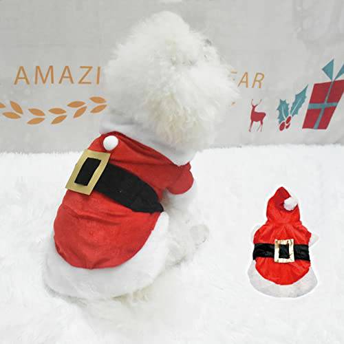 Sarekung Textiles et accessoires vêtements de Chien de noël pour Petits Chiens Santa Costume de Chien Manteau pour Animaux de Compagnie Caniche Yorkies vêtements Chihuahua