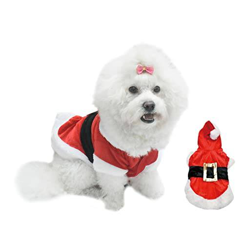 Sarekung Textiles et accessoires vêtements de Chien de noël pour Petits Chiens Santa Costume de Chien Manteau pour Animaux de Compagnie Caniche Yorkies vêtements Chihuahua